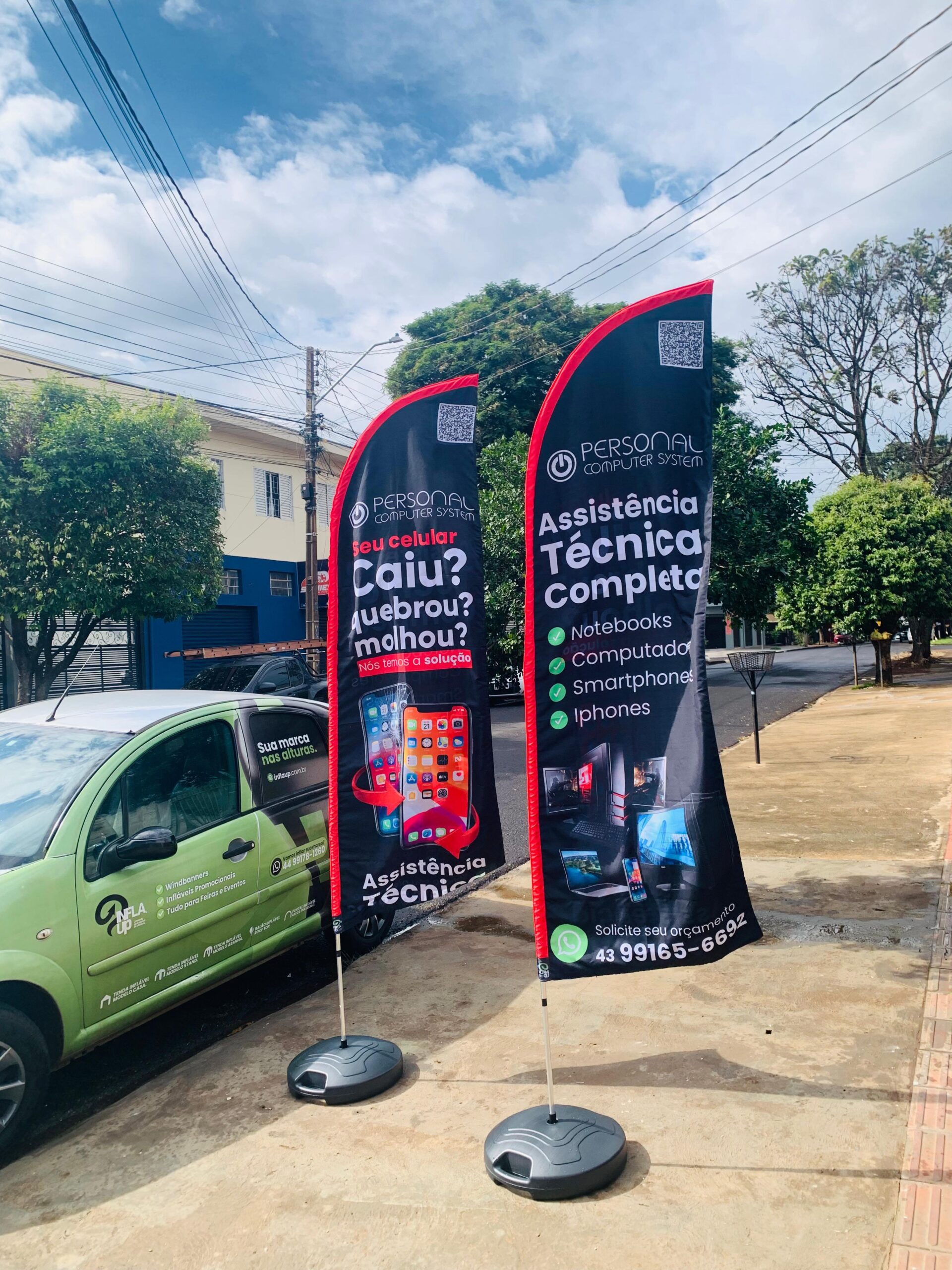 Materiais de comunicação visual em ação promocional