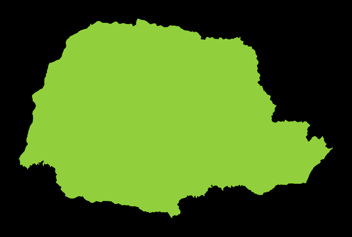 Mapa do Paraná — centros de distribuição InflaUp